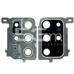 Vetrino Camera Posteriore + Frame Silver Samsung SM-G985 - G986 S20+
