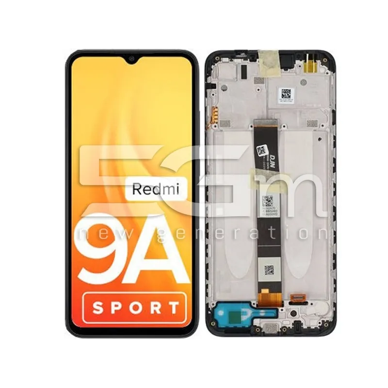 Érintőkijelző + Keret Fekete Xiaomi Redmi 9A - 9C Ori | 5G-M Webáruház