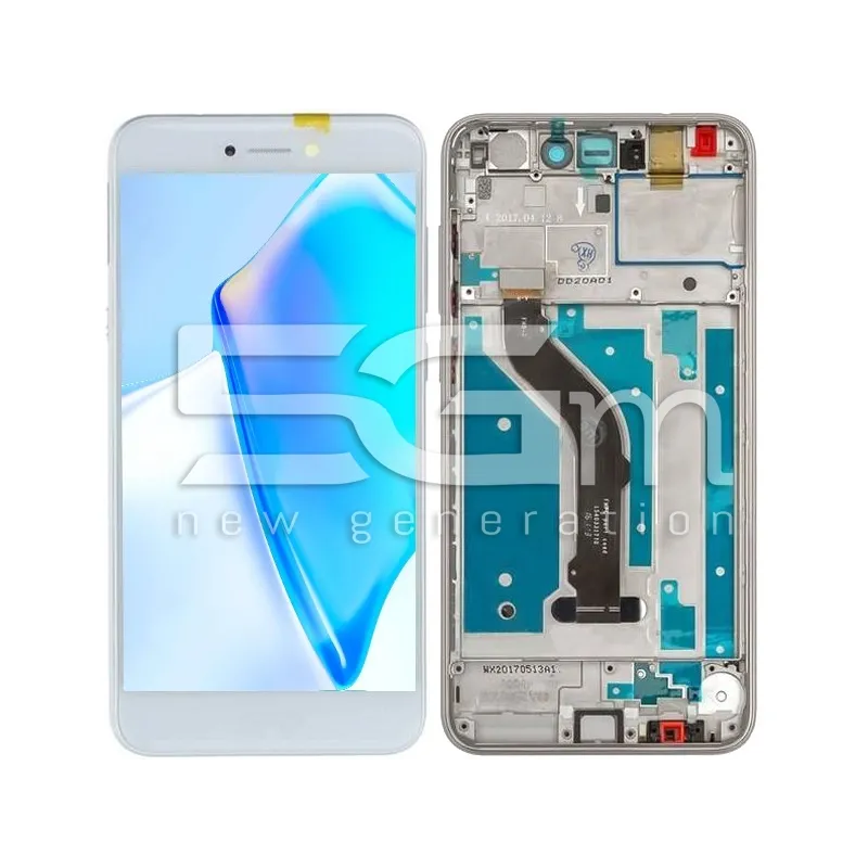 Écran Tactile + Cadre Blanc pour Huawei P8 Lite 2017 (IPS) | 5G-M