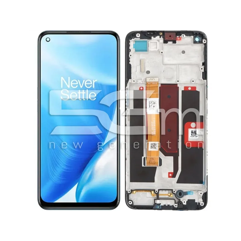 Touchscreen + Rahmen Schwarz OnePlus Nord N200 5G (IPS) | 5G-M