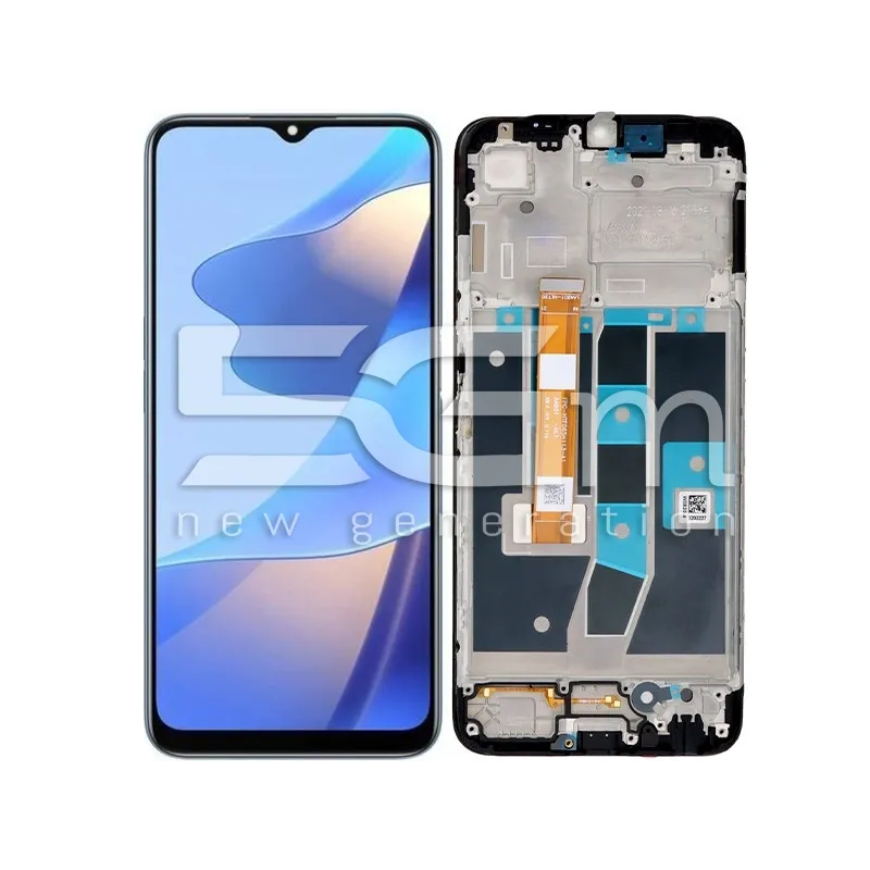 Érintőkijelző + Keret Fekete OPPO A54s (IPS) | 5G-M Online Áruház