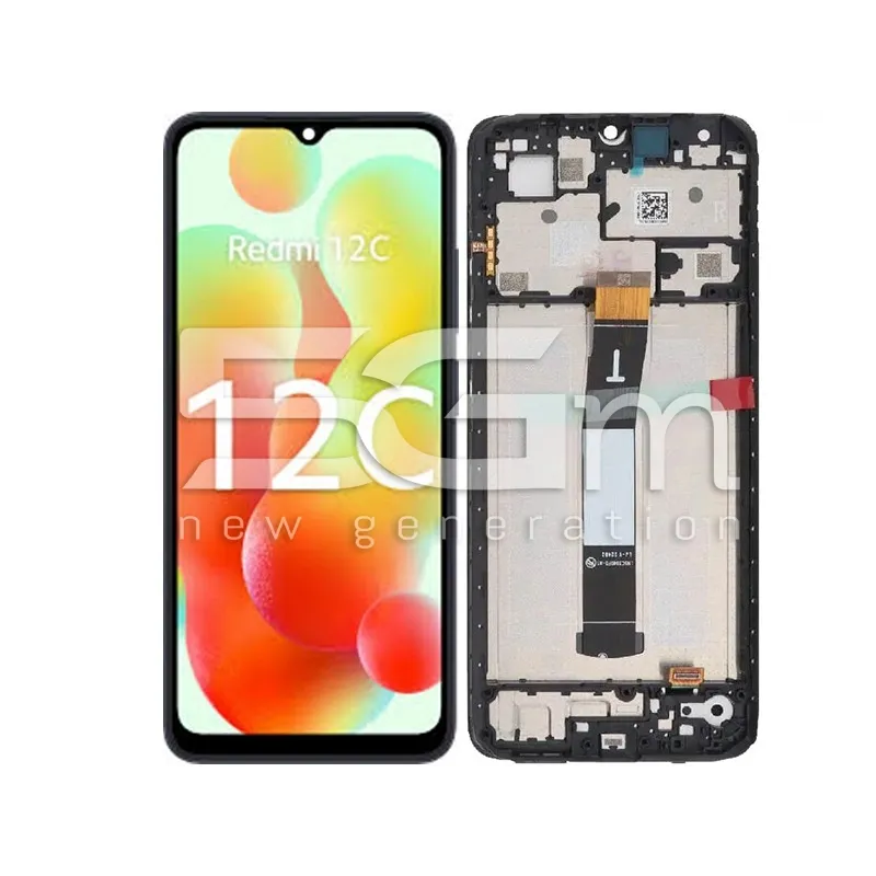 Display Touchscreen + Rahmen Graphitgrau Xiaomi Redmi 12C Ori | 5G-M