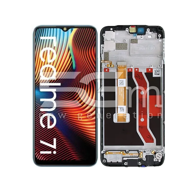 Érintőkijelző + Keret Fekete Realme 7i Ori | 5G-M Online Áruház