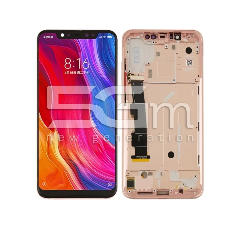 Display Touch + Frame Rose Gold Xiaomi Mi 8 (OLED) | Store Online 5G-M