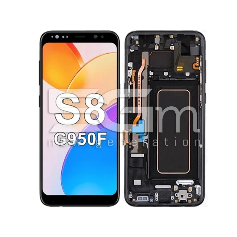 Écran Tactile + Châssis Noir Samsung SM-G950 S8 (CG) | 5G-M
