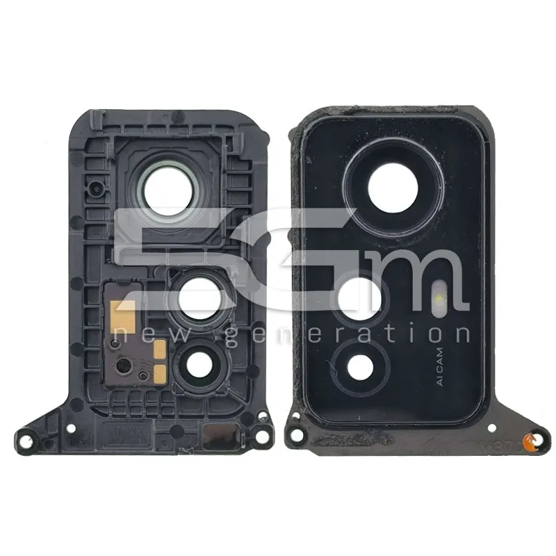 Hátsó Kamera Üveg + Keret Fekete Xiaomi Redmi Note 12S | Online Áruház 5G-M