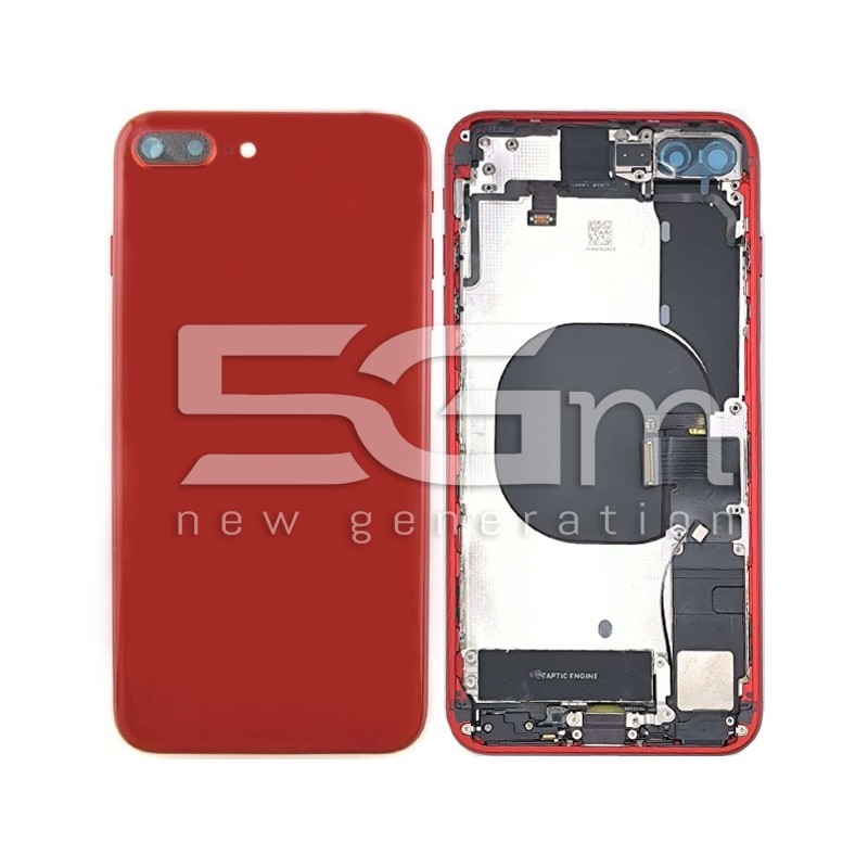 Retro Cover Red Full Parts iPhone 8 Plus No Logo