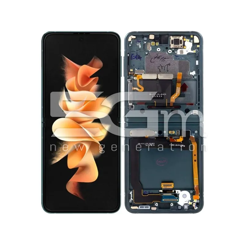 Display Touch + Frame Green Samsung SM-F711 Z Flip 3 5G Ori | Store Online 5G-M