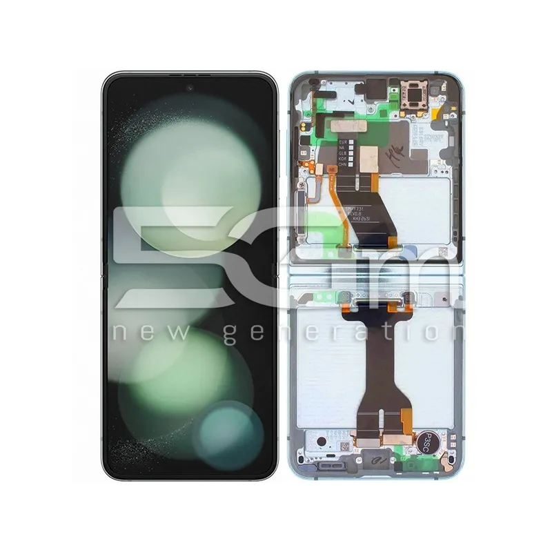 Samsung SM-F731 Flip 5 Mentazöld Kijelző Érintőképernyő + Keret Ori