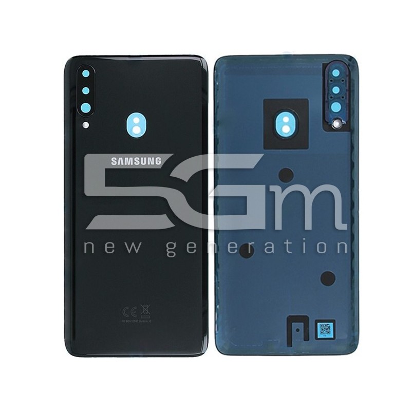 Rear Cover Black + Camera Lens Samsung SM-A207 A20S Ori