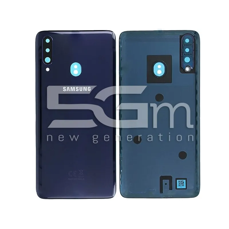 Retro Cover Blu + Vetrino Fotocamera Samsung SM-A207 A20S Ori | Store Online 5G-M
