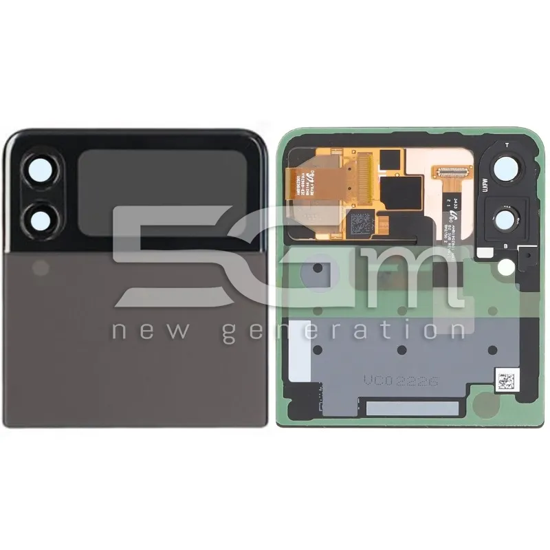 LCD Kijelző Alapegység + Hátlap Fekete Samsung Z Flip 3 5G | 5G-M