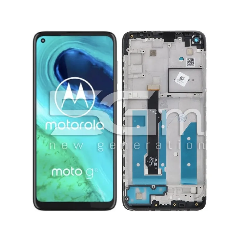 Display Touch + Rahmen Schwarz Moto G8 (IPS) | 5G-M Online-Shop