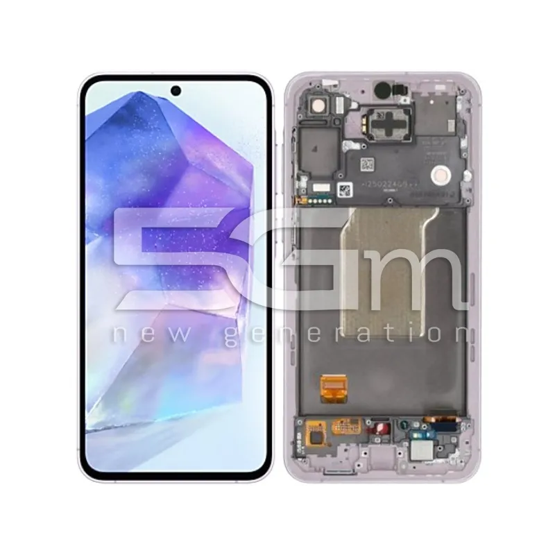 Écran Tactile + Châssis Lilas Samsung A55 5G Ori | 5G-M.com