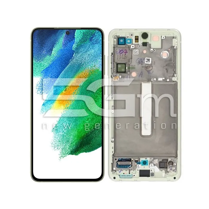 Kijelző Érintőképernyő + Keret Zöld Samsung S21 FE Ori | 5G-M