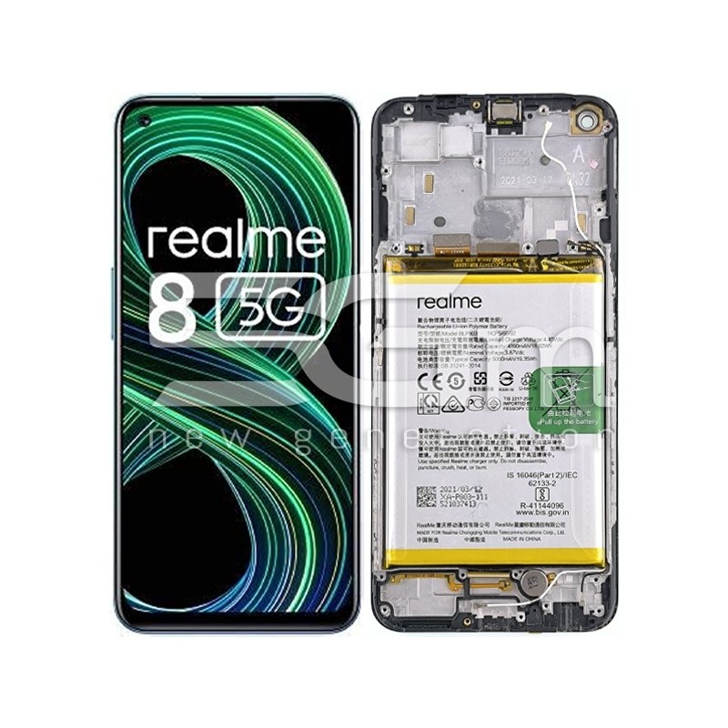 Display Touch + Frame Black Realme 8 5G (PULLED)