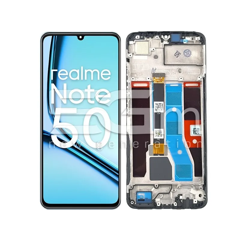 Érintőkijelző + Keret Fekete Realme Note 50 (IPS) | 5G-M Online Áruház