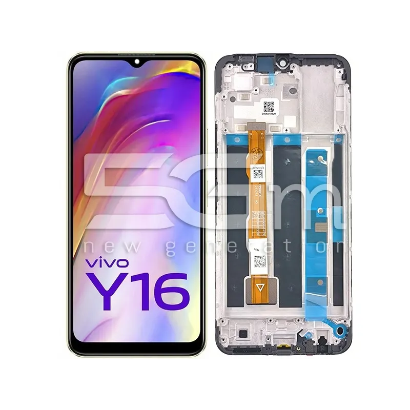 Ecran Tactil + Ramă Negru Vivo Y16 (IPS) | 5G-M.com