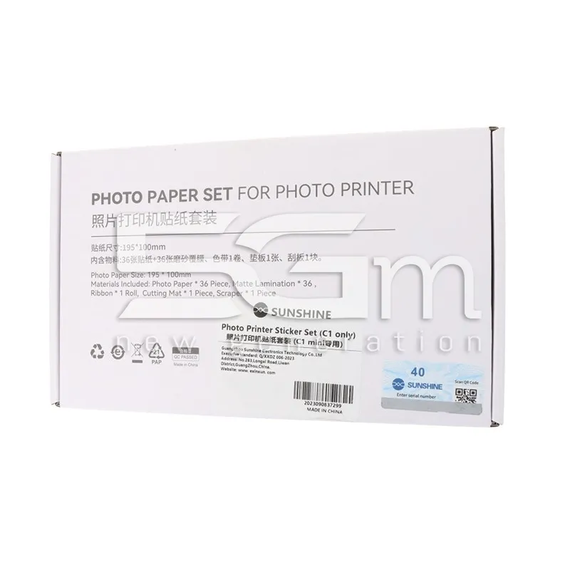 Sunshine C1 Mini Imprimante Photo Set d'Autocollants | 5G-M